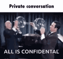 cone of silence private conversation science weird invention personal space