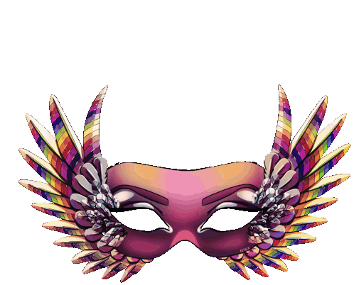 Aneix Winged Mask Sticker - Aneix Winged Mask Feather Masquerade Stickers