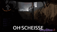 a screenshot of a video game with the words oh scheisse at the bottom