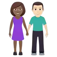 a man and a woman are holding hands while standing next to each other