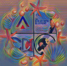a colorful painting of a man with the words " the b2b growth blueprint "