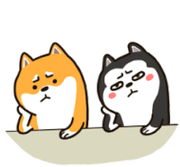 二哈萌柴2微信表情 Husky And Shiba Sticker - 二哈萌柴2微信表情 Husky And Shiba Bored Stickers