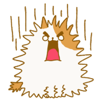 a cartoon drawing of a hedgehog with a surprised look on its face