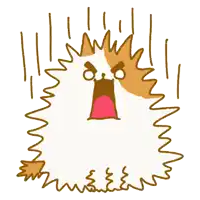 a cartoon drawing of a hedgehog with a surprised look on its face
