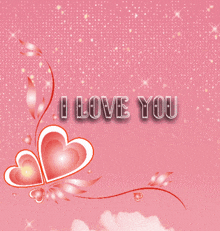 a pink background with the words " i love you " on it