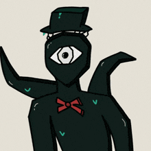 a drawing of a man wearing a top hat and a bow tie