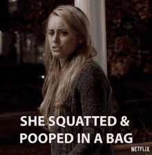 She Squatted And Pooped In A Bag Prank GIF - She Squatted And Pooped In A Bag Prank Yuck GIFs