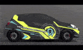 a black and yellow car with the words vector smart chain on it
