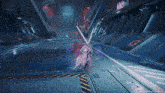 a video game is being played with the number 001 on the wall