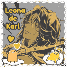 a picture of a lion with the words leona de karl