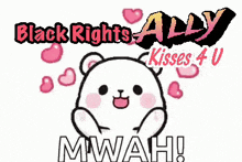a black rights ally kisses 4 u logo with a teddy bear