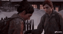 The Last Of Us2 Snow Fight GIF - The Last Of Us2 Snow Fight Whats That GIFs