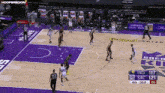 a basketball game is being played on a court that says sac