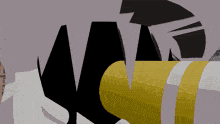 a cartoon drawing of a person holding a pencil with the letter m on it