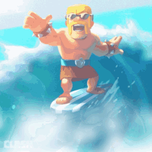 surfing barbarian clash royale summer holiday beach vacation