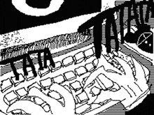 a black and white drawing of a keyboard with the letters f and t on it