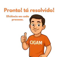 a man wearing an orange shirt that says cigan gives a thumbs up sign