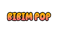 a logo for bibim pop shows a gradient of orange and yellow