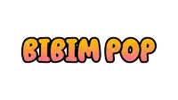 a logo for bibim pop shows a gradient of orange and yellow
