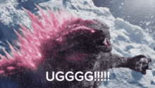 a picture of a cat in the snow with the words uggg on it