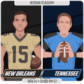 new orleans and tennessee are playing at nissan stadium