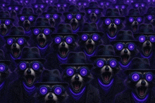 a bunch of raccoons wearing hats and goggles