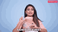 Sanitize First Mohena Kumari Singh GIF - Sanitize First Mohena Kumari Singh Pinkvilla GIFs