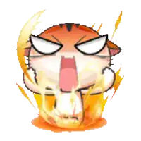 a cartoon of a cat with flames coming out of it 's mouth