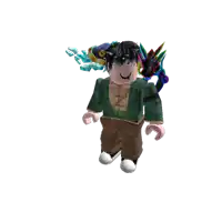 a roblox character with a sword and a hat on his head