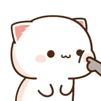 a close up of a cartoon cat 's face with a cat 's paw in its mouth .