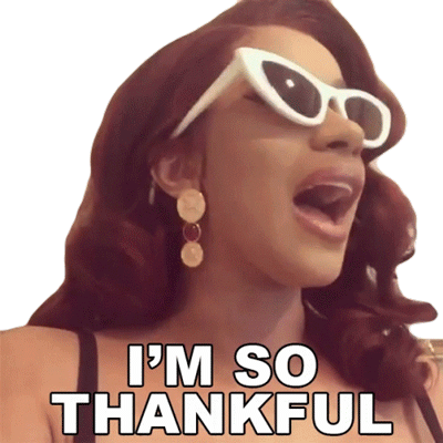 Im So Thankful Cardi B Sticker - Im So Thankful Cardi B I Am So Grateful Stickers