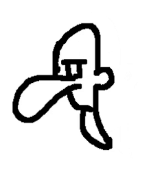 a black and white drawing of a person 's hand with the letter ii on it