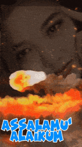 an animated image of a woman with the words assalamu alakum on the bottom