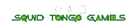 a logo for squid tongo games has a ghost on it