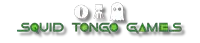 a logo for squid tongo games has a ghost on it