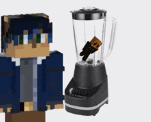 a blender has a minecraft character in it