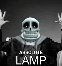 a picture of a skeleton with the words " absolute lamp " on the bottom