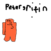 a drawing of a person with the name peter griffin written on it .