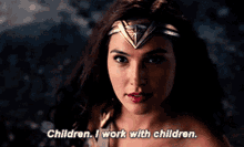 Justice League Wonder Woman GIF - Justice League Wonder Woman Children GIFs