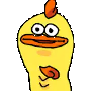 a cartoon chicken with big eyes and a big beak