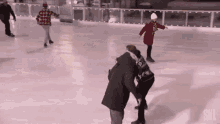 backward ice skating ice rink skating snl