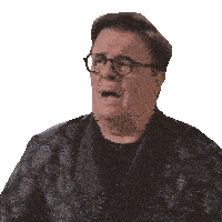 a man wearing glasses and a robe is making a funny face