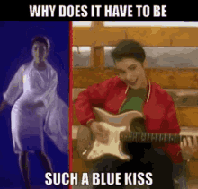 Jane Wiedlin Blue Kiss GIF - Jane Wiedlin Blue Kiss Why Does It Have To Be GIFs