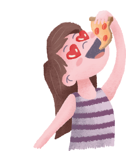 Heart Eyes Pizza Day Sticker - Heart Eyes Pizza Day Lunch Stickers
