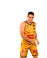 a basketball player wearing a jersey with the number 9 on it