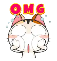 a cartoon cat is crying with the word omg above its head