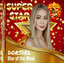 dordel star of the week is featured on a gold and red poster