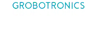 a blue and white logo for grobotonics