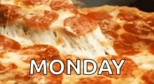 food monday pizza cheese pull yummy