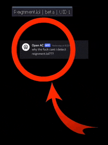 a screenshot of an open ac app asking why the fuck can t i detect reignment lol
